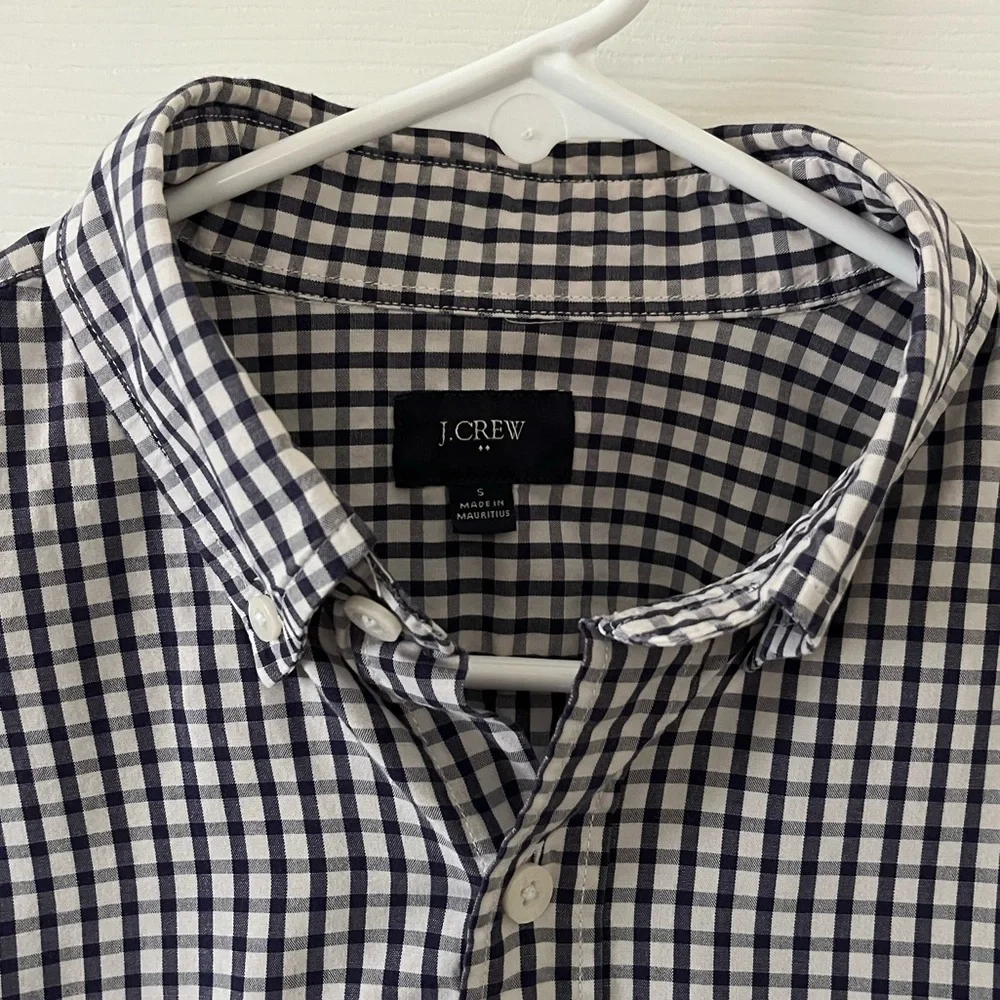 J. Crew Black and White Gingham Shirt